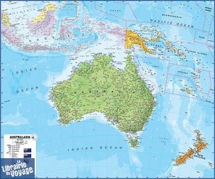 Maps international - Carte murale en papier - Australasie politique (en anglais)