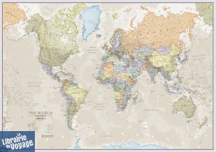 Maps International - Carte murale plastifiée - Le Monde politique classique en anglais 1/30 mio
