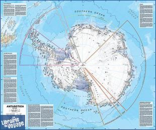 Maps international - Carte murale plastifiée - L'Antarctique (en anglais) 