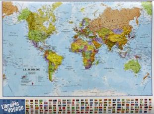 Maps international - Carte murale plastifiée - Le Monde (En Français) au 1/60mio