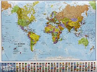 Maps international - Carte murale plastifiée - Le Monde (En Français) au 1/40mio