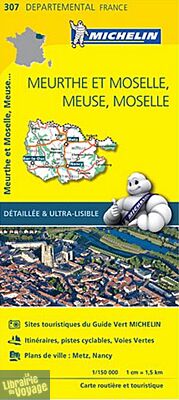 Michelin - Carte "Départements" N°307 - Meuse - Meurthe et Moselle - Moselle