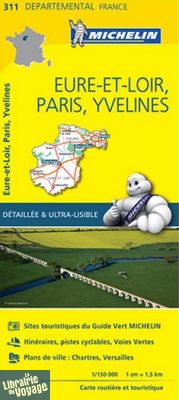 Michelin - Carte "Départements" N°311 - Eure et Loir - Paris - Yvelines