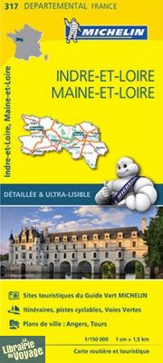 Michelin - Carte "Départements" N°317 - Indre-et-Loire - Maine-et-Loire