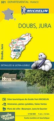 Michelin - Carte "Départements" N°321 - Doubs - Jura