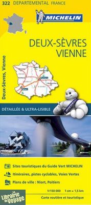 Michelin - Carte "Départements" N°322 - Deux-Sèvres - Vienne