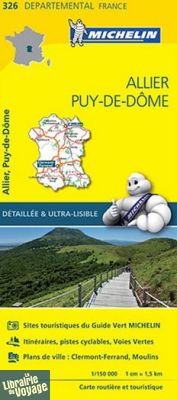 Michelin - Carte "Départements" N°326 - Allier - Puy de Dôme