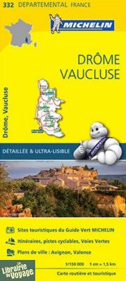 Michelin - Carte "Départements" N°332 - Drôme - Vaucluse