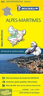Michelin - Carte "Départements" N°341 - Alpes-Maritimes