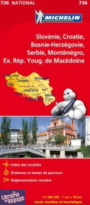 Michelin - Carte N°736 - Slovénie, Croatie, Bosnie Herzégovine, Serbie, Monténégro et Macédoine