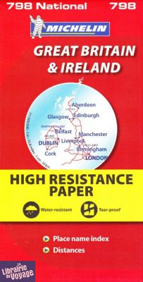 Michelin - Carte N°798  - Grande-Bretagne - Irlande - Indéchirable 