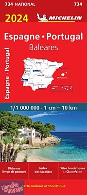 Michelin - Carte routière - Réf.734 - Espagne - Portugal - Edition 2024