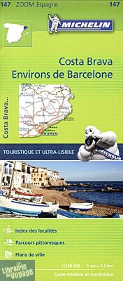 Michelin - Carte Zoom Espagne n°147 - Environs de Barcelone - Costa Brava