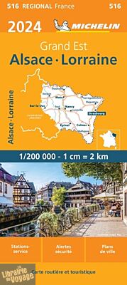 Michelin - Carte Régionale n°516 - Alsace, Lorraine - Edition 2024