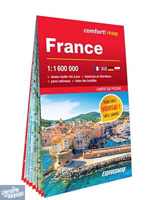 Express Map - Carte de France plastifiée - Format poche - Recto-Verso