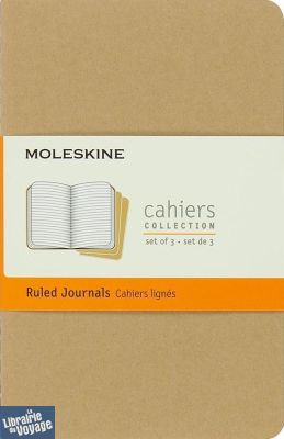 Moleskine - Cahiers lignés - Format poche - Couverture souple cartonnée kraft