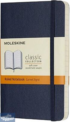 Moleskine - Carnet format poche ligné - Souple - Bleu saphir