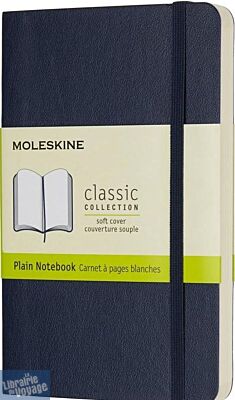Moleskine - Carnet format poche à pages blanches - Souple - Bleu saphir