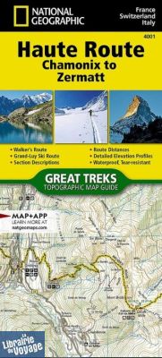 National Geographic - Carte - N°4001 - Haute Route Chamonix to Zermatt