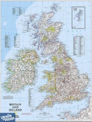 National Geographic - Carte murale papier - Royaume-Uni - Irlande