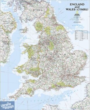 National Geographic - Carte murale plastifiée - Angleterre et Pays de Galles