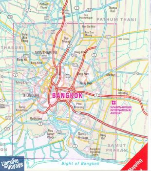 Un plan du centre ville au 1/15.000ème et au verso le grand Bangkok (jusqu'à l'aéroport) au 1/75.000ème