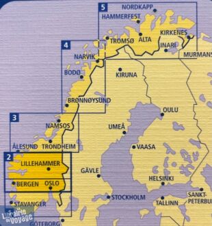 Kummerly Frey (Cappelen Kart) - Carte de Norvège centrale n°2 (Oslo - Bergen - Alesund)