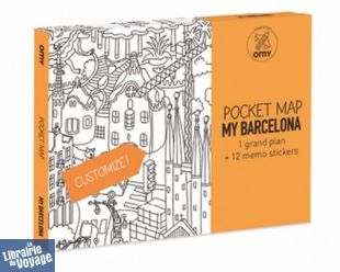 Omy Design - Pocket map - Plan de poche de Barcelone à colorier