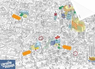Omy Design - Pocket map - Plan de poche de Barcelone à colorier