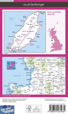 Ordnance Survey - Carte de randonnées - OS 95 - Carte de l'île de Man