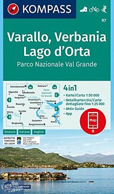 Kompass - Carte de randonnées - n°97 - Varallo, Verbania, Lago d'Orta, Parco Nazionale Val Grande