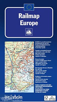 Kummerly Frey - Carte - Railmap Europe, Carte des chemins de fer Europe