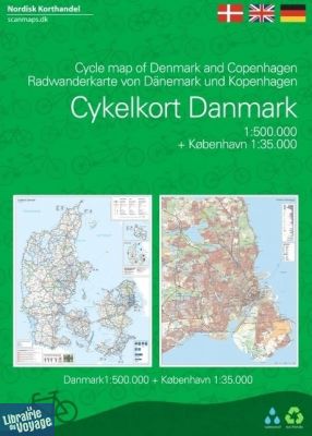 Scanmaps - Carte - Pistes Cyclables du Danemark et de Copenhague
