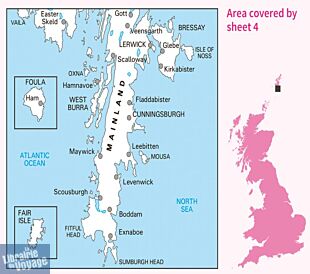 Ordnance Survey - Carte de randonnées - OS 06 - Carte du sud de l'île de Mainland (Shetland)