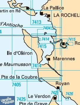 SHOM - Carte marine pliée - 7405L - De La Rochelle à la Pointe de La Coubre - Ile d'Oléron