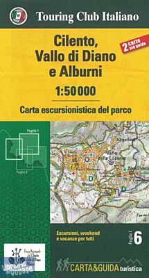 T.C.I (Touring Club italien) - Carte de randonnée - Cilento, Vallo di Diano e Alburni 
