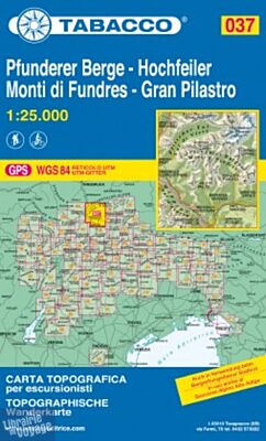 Tabacco - Carte de randonnées - 037 - Gran Pilastro - Monti di Fundres