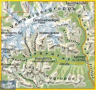 Tabacco - Carte de randonnées - 075 - Venedigergruppe - Matrei - Virgental - Tauernta