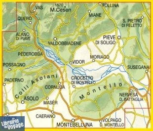 Tabacco - Carte de randonnées - 070 - Il Montello - Colli Asolani - Montebelluna - Valdobbiadene 