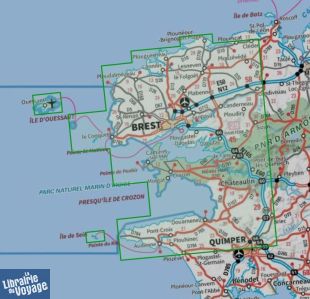 I.G.N - Collection Carte Top 75 - Pointe du Raz - Presqu'île de Crozon - Ouessant - Les Abers