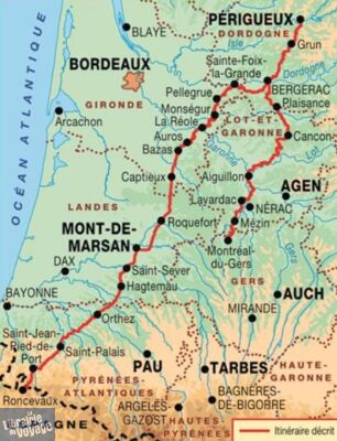 Topo-guide FFRandonnée - Réf. 654 - GR 6543 - Sentier vers St-Jacques-de-Compostelle - Périgueux à Roncevaux