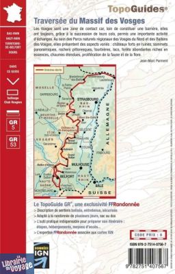 Topo-guide FFRandonnée - Réf.502 - Traversée du Massif des Vosges - GR5