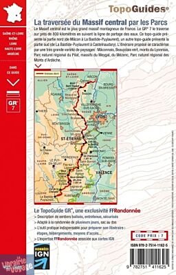 Topo-guide FFRandonnée - Réf.  7001 - La traversée du Massif Central par les Parcs - GR 7