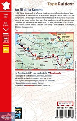 Topo-guide FFRandonnée - Réf.8000 - Au fil de la Somme