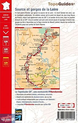 Topo-guide FFRandonnée - Guide de randonnées - Réf.3000 - Source et Gorges de la Loire - La Loire sauvage à pied