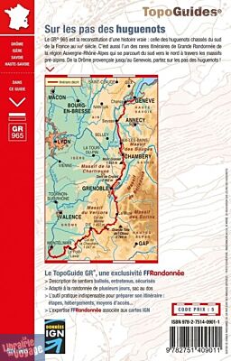 Topo-guide FFRandonnée - Réf.965 - Sur les pas des Huguenots (De la Drôme provençale à Genève)