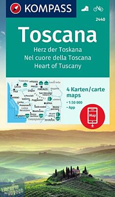 Kompass - Lot de 4 cartes de randonnées - n°2440 - Toscane