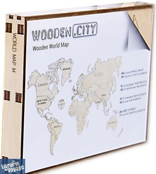 Wooden City - Carte Murale - Le Monde - Puzzle en bois - Taille M 